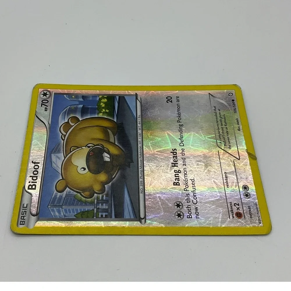 Pokemon Bidoof TCG Card Dragons Exalted 106/124 Reverse Holo Common 2012 BW